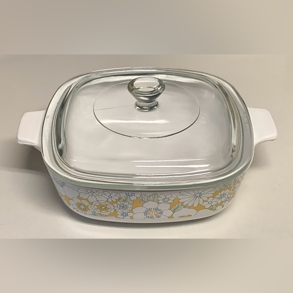 1970 Vintage 2nd Edition Floral Bouquet 1 Qt Corning Ware P 1 B Lidded Casserole - Picture 13 of 16